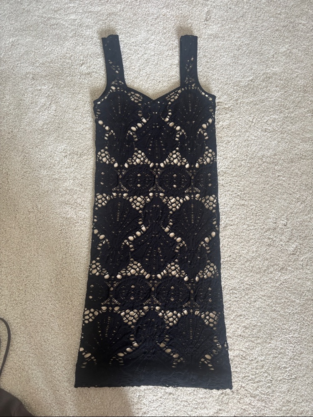Free people Sleeveless Black Crochet Midi Dress  size M/L